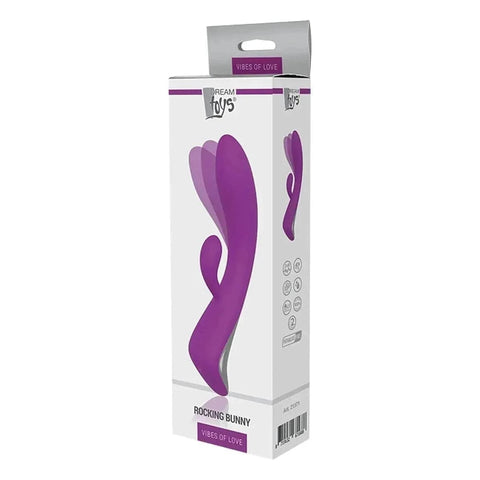 Rocking Bunny, Vibrador Estimulador Clitóris USB Roxo, 21.5cm Ø3.5cm, 9vibrações (video)  Dream Toys   