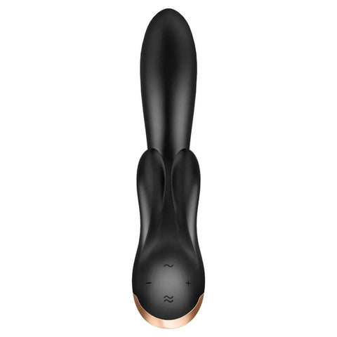 SATISFYER Double Flex Preto, Vibrador com Estimulador Clitóris, Controlado por Smartphone  Satisfyer   