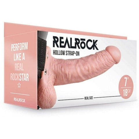 Strap-on Oco RealRock com Testiculos, Branco 18cm Ø4cm  RealRock   