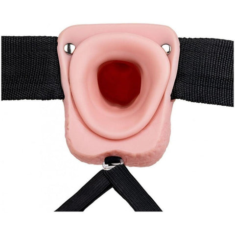 Strap-on Oco RealRock com Testiculos e Vibração, Branco 18cm Ø4cm  RealRock   