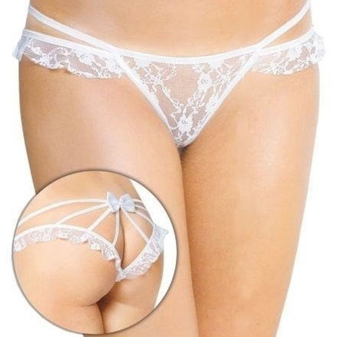 Tanga com Abertura Vaginal e Anal, Softline 2447 Branco  Softline   