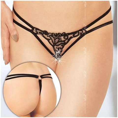 Tanga com Abertura Vaginal e Anal, Softline 2455 Preto, Tamanho único  Softline   