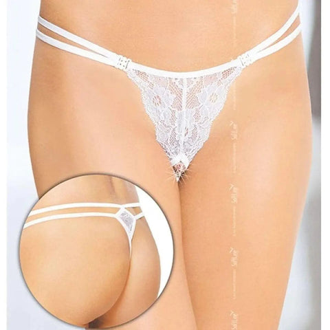 Tanga com Abertura Vaginal e Lateral, Softline 2444 Branco  Softline   