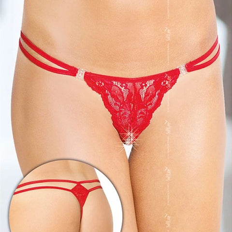 Tanga com Abertura Vaginal e Lateral, Softline 2444 Vermelho Softline
