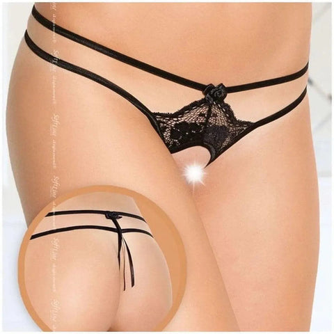 Tanga com Abertura Vaginal, Softline 2401 Preto, Tamanho único  Softline   