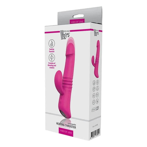 Vibrador Aquecimento e movimento cima-baixo-rotação Thruster USB, 22cm Ø3cm, 9vibrações  Dream Toys   