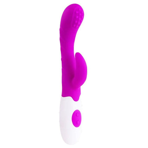 Vibrador com Estimulador Clitóris Arthur Roxo, 20cm Ø3.2cm, 7vibrações 3movimentos  Pretty Love   