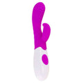 Vibrador com Estimulador Clitóris Arthur Roxo, 20cm Ø3.2cm, 7vibrações 3movimentos  Pretty Love   