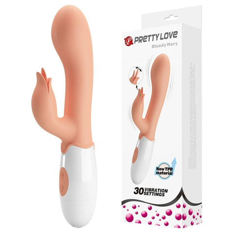 Vibrador com Estimulador Clitóris Bloody Mary, 19.2cm Ø3.3cm, 30vibrações  Pretty Love   