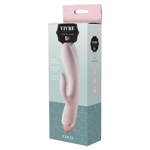 Vibrador com Estimulador Clitóris Coco USB, 19.5cm Ø3.5cm, 10vibrações  Dream Toys   