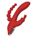 Vibrador com Estimulador Clitóris e Anal Red Hera USB, 21cm Ø3.5cm, 7+3vibrações  Dream Toys   