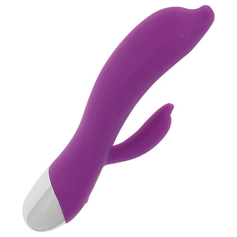 Vibrador com Estimulador Clitóris Ohmama Golfinho USB, 22cm Ø3.3cm, 6vibrações  Ohmama Fetish   