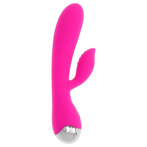 Vibrador com Estimulador Clitóris Ohmama Rosa USB, 19cm Ø3.2cm, 10vibrações  Ohmama Fetish   