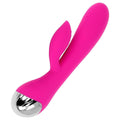 Vibrador com Estimulador Clitóris Ohmama Rosa USB, 19cm Ø3.2cm, 10vibrações  Ohmama Fetish   