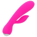 Vibrador com Estimulador Clitóris Ohmama Rosa USB, 19cm Ø3.2cm, 10vibrações  Ohmama Fetish   