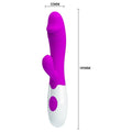 Vibrador com Estimulador Clitóris Snappy Roxo, 19.5cm Ø3.2cm, 30vibrações  Pretty Love   