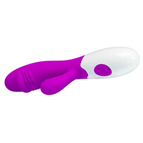 Vibrador com Estimulador Clitóris Snappy Roxo, 19.5cm Ø3.2cm, 30vibrações  Pretty Love   