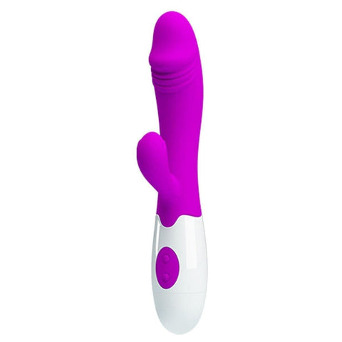 Vibrador com Estimulador Clitóris Snappy Roxo, 19.5cm Ø3.2cm, 30vibrações  Pretty Love   