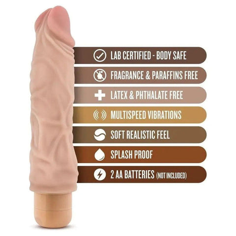 Vibrador Dr. Skin Vibe 10 Branco, 22.5cm Ø4cm, vibração regulável  Blush Novelties   