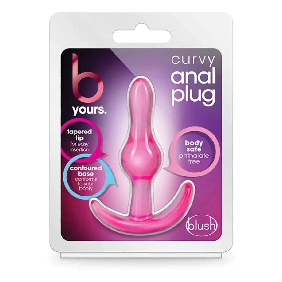 Anal Plug Curvy Rosa, 9cm Ø2.5cm  Blush Novelties   