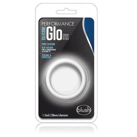 Anel Pénis Silicone Performance Glo Branco e Fluorescente, Ø3.5cm  Blush Novelties   