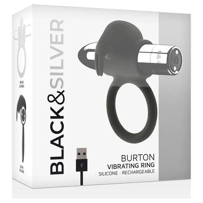 Anel Vibratório BURTON USB, 10vibrações Brinquedos sexuais BLACK&SILVER   