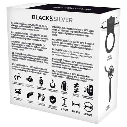 Anel Vibratório CAMERON USB, 10vibrações Brinquedos sexuais BLACK&SILVER   
