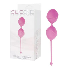 Bolas Vaginais Delight Lichee Rosa, 100% Silicone, 19.5cm Ø3.5cm, 100gr - Pérola SexShop