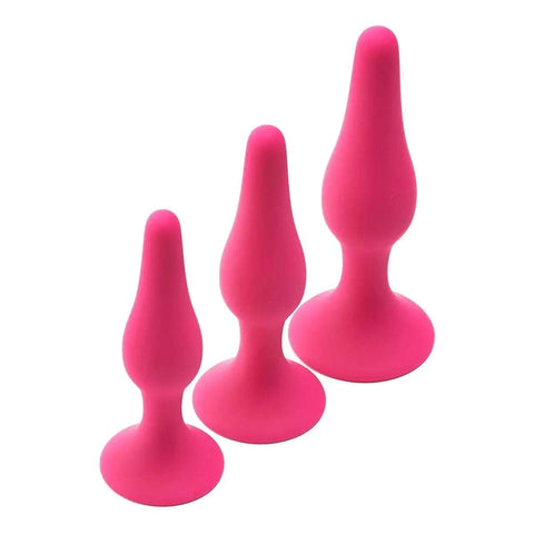 Conjunto Plugs Anais Training Kit Rosa, 10.5cm a 12.8cm, Ø2.5cm a Ø3.2cm  Dream Toys   