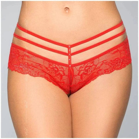 Cueca com Abertura Vaginal, Softline 2476, Vermelho  Softline   