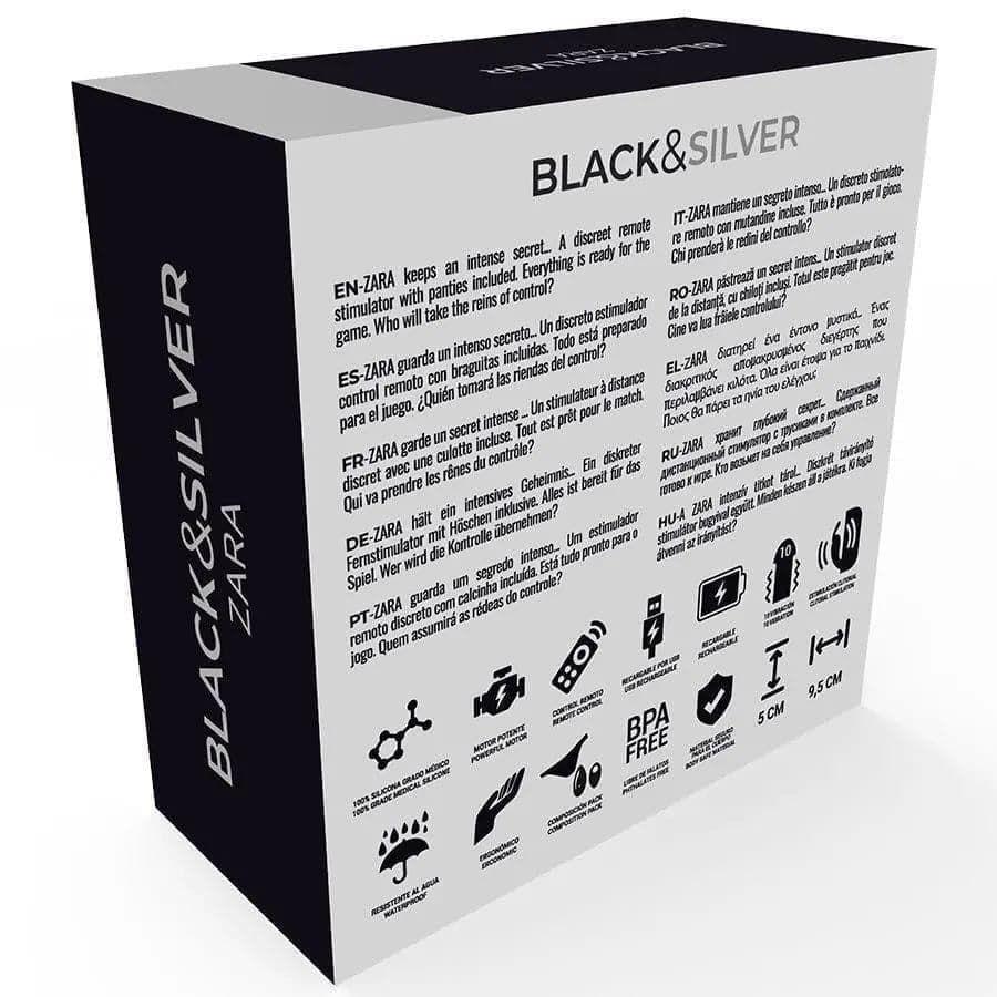 Cueca Vibratória Black & Silver USB Wireless, Tamanho único  BLACK&SILVER   