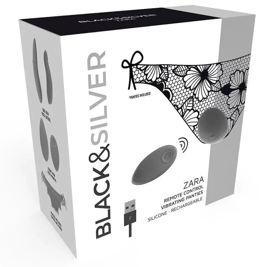 Cueca Vibratória Black & Silver USB Wireless, Tamanho único  BLACK&SILVER   