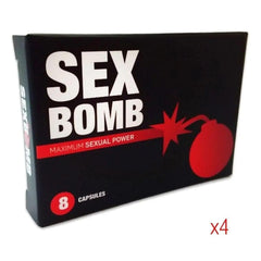 + Desempenho, SEXBOMB - Melhore seu Desempenho Sexual  SexBomb 4 caixas 8 cápsulas (Total 32)  
