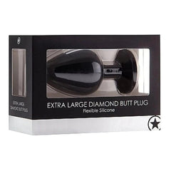 Diamond Plug Anal Extra-Grande Preto, 9.5cm Ø4cm - Pérola SexShop