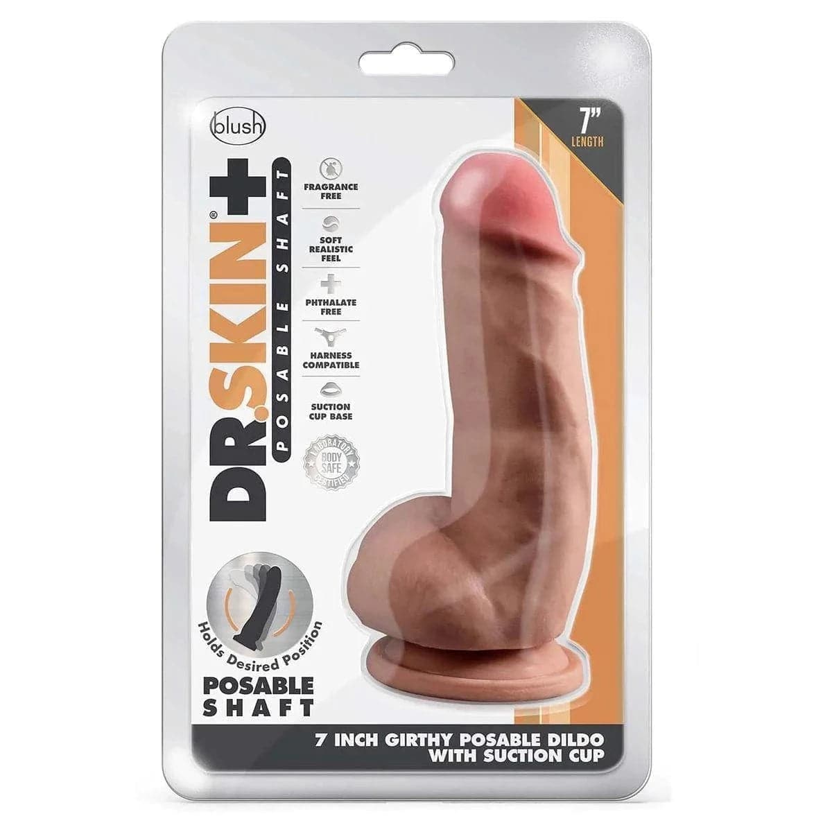 Dildo Dr.Skin Plus (macio), 18.5cm Ø4.5cm Baunilha Brinquedos sexuais Blush Novelties   