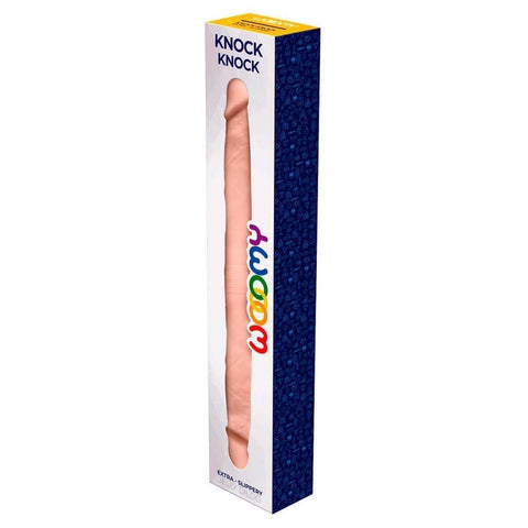 Dildo Duplo Jelly Knock Knock Branco, 40cm Ø4cm  Wooomy   