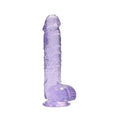 Dildo RealRock com Testículos Roxo, 17cm Ø3.1cm  RealRock   