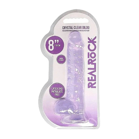 Dildo RealRock com Testiculos Roxo, 21cm Ø4cm  RealRock   