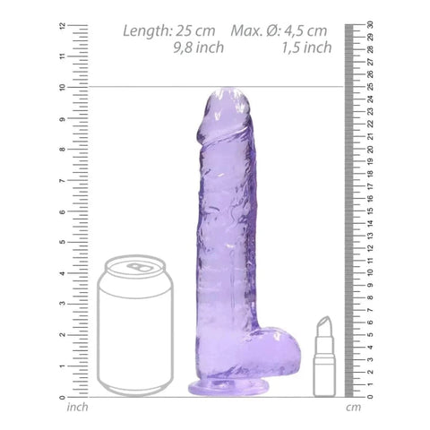 Dildo RealRock com Testiculos Roxo, 24cm Ø4.5cm  RealRock   