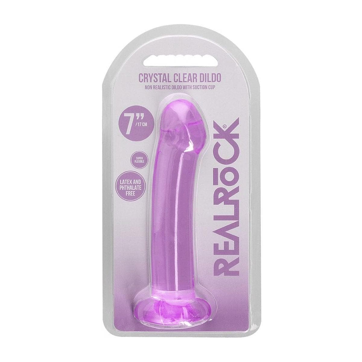 Dildo RealRock Liso Crystal Clear, 17cm Ø3.5cm  RealRock   