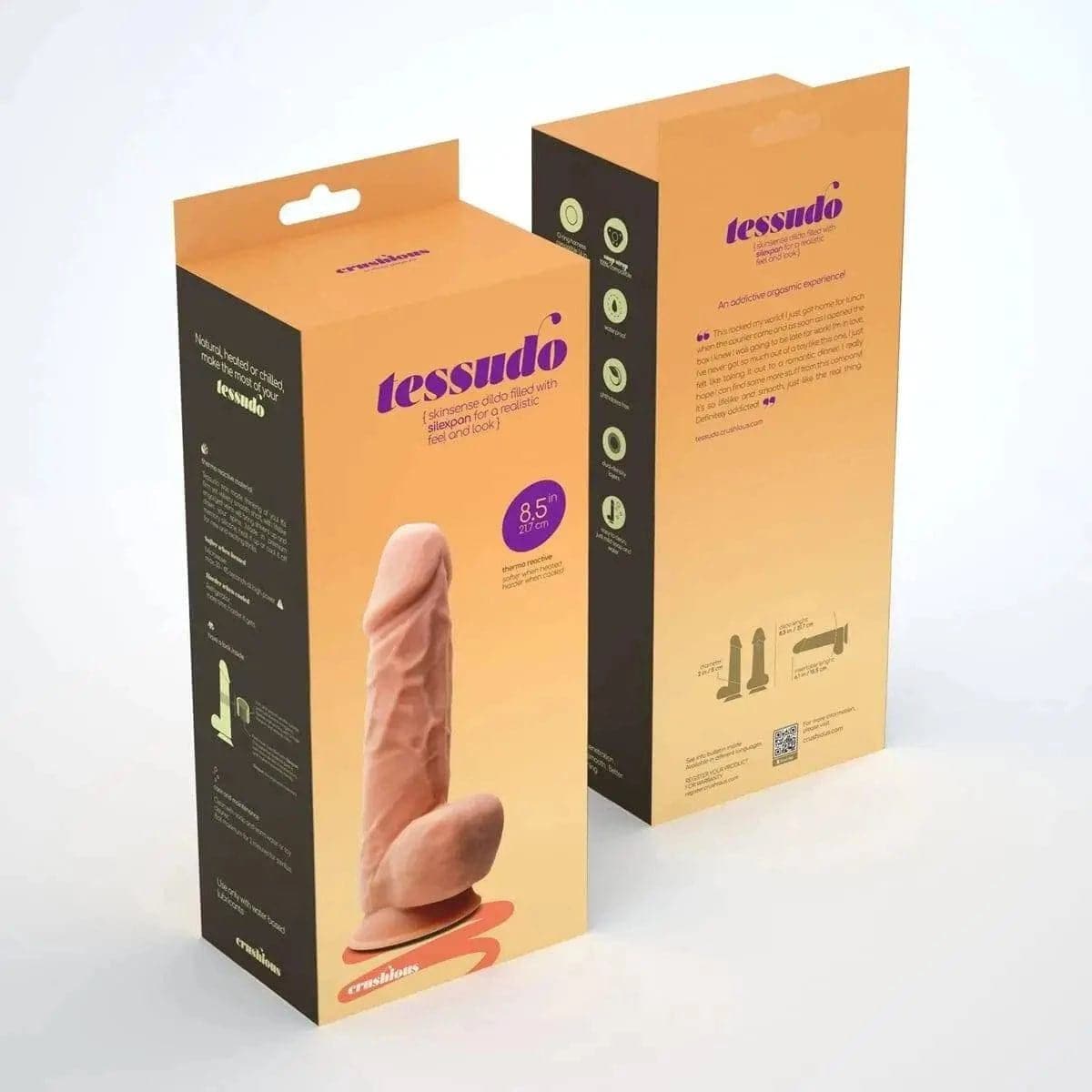 Dildo Tessudo Silicone Premium Baunilha, 21.7cm Ø5cm  Crushious   