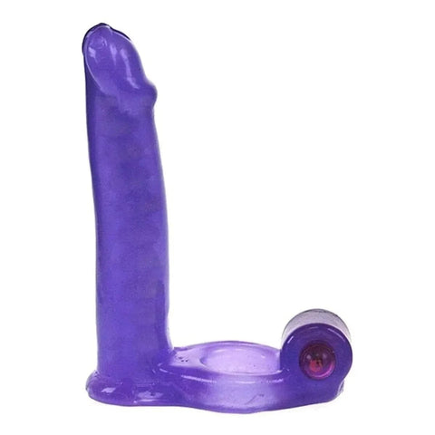 Double Penetrator CockRing Roxo para Dupla Penetração, 14cm Ø3cm, vibração regulável  NassToys   