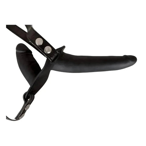 Double Strap-On silicone Preto, 16cm Ø3cm e 9cm Ø3.5cm  You2Toys   