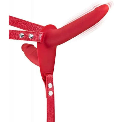 Duplo, Strap-On Fetish Tentation Vermelho USB, 15cm Ø4cm 10vibrações  Fetish Tentation   