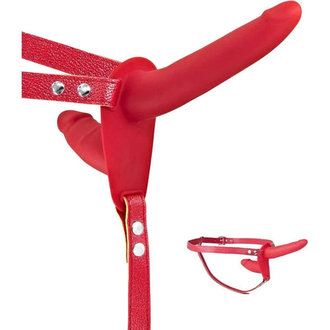 Duplo, Strap-On Fetish Tentation Vermelho USB, 15cm Ø4cm 10vibrações  Fetish Tentation   