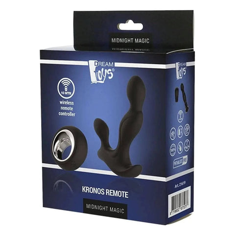 Estimulador Anal Kronos USB com Controlo Remoto, 12cm Ø2.5cm, 12vibrações  Dream Toys   