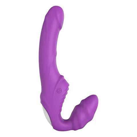 Strapless Duplo com Vibração Roxo USB, 21cm Ø3.5cm, 9vibrações  Dream Toys   