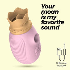 Estimulador Monarch Rosa USB, 8.5cm, 10 modos de sucção e lingua - Pérola SexShop