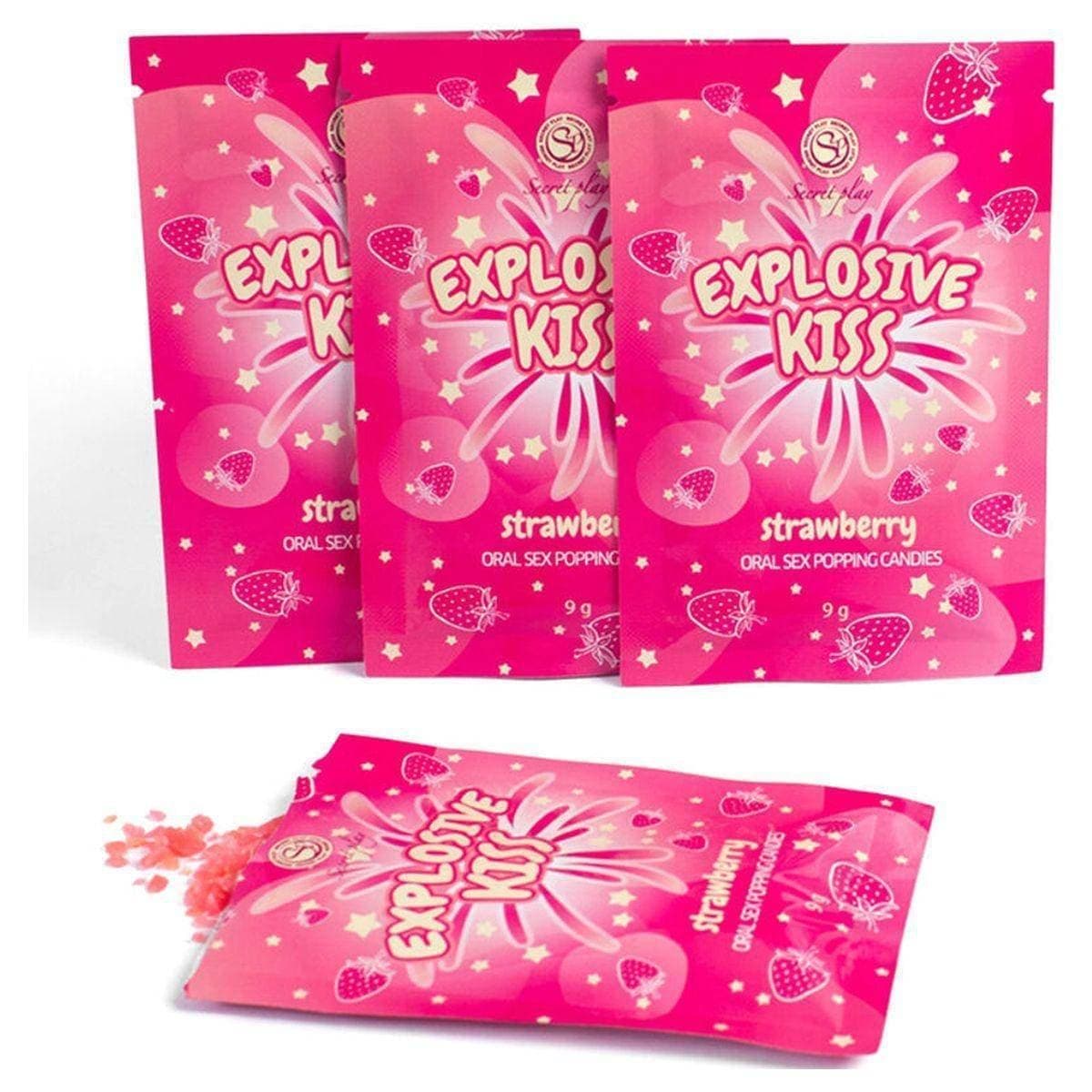 Explosive Kiss, Caramelos Explosivos de Morango - Sensação Única para Sexo Oral - Pérola SexShop