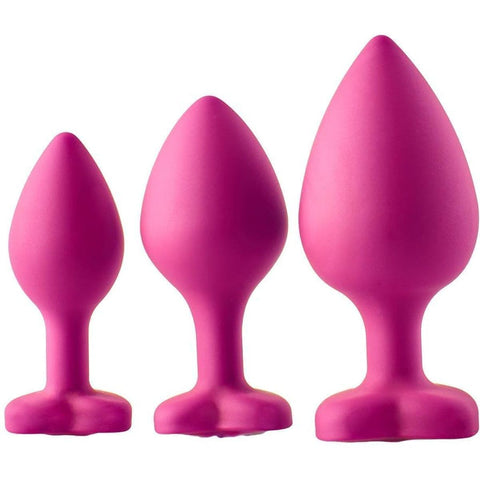 Kit Anal 3 Plugs Silicone Flirts Rosa  Dream Toys   